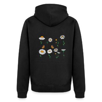 Marguerites Daisy Summer Daisies Flower Garden - Unisex Premium Organic Zip Hoodie - black - Back - Nico (187cm)
