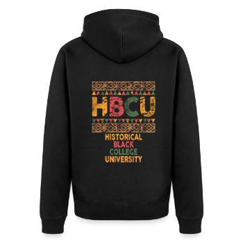 Historical Black College University - Unisex Premium Bio Zip Hoodie - Schwarz - Hinten - Nico (187cm)