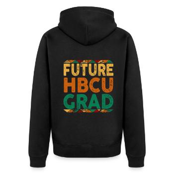 Historical Black College University - Unisex Premium Bio Zip Hoodie - Schwarz - Hinten - Nico (187cm)