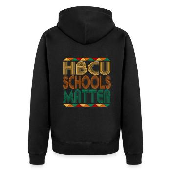 Historical Black College University - Unisex Premium Bio Zip Hoodie - Schwarz - Hinten - Nico (187cm)