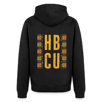 Historical Black College University - Unisex Premium Bio Zip Hoodie - Schwarz - Hinten - Nico (187cm)