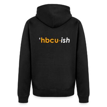 Historical Black College University - Unisex Premium Bio Zip Hoodie - Schwarz - Hinten - Nico (187cm)