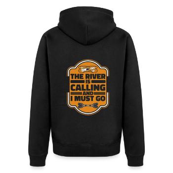 Kajak Kayak Kayaking - Unisex Premium Organic Zip Hoodie - black - Back - Nico (187cm)