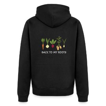 Gardener Garden Plants Gardening - Unisex Premium Organic Zip Hoodie - black - Back - Nico (187cm)