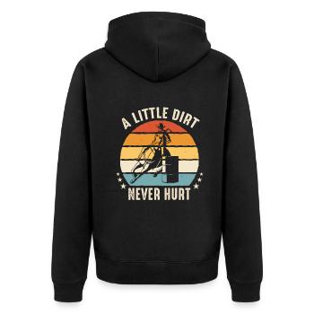Pferderennen Barrel racing Pferde Barrels - Unisex Premium Bio Zip Hoodie - Schwarz - Hinten - Nico (187cm)