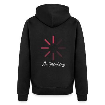 I'm Thinking Stand By, I'm Processing This - Unisex Premium Organic Zip Hoodie - black - Back - Nico (187cm)