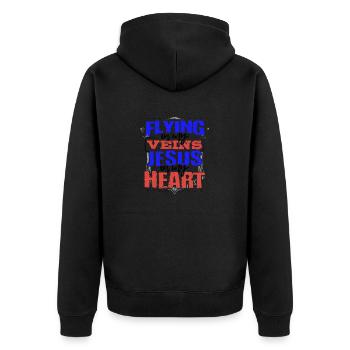 Flying Pilot Gift Flying is in My Veins Jesus is - Unisex Premium Organic Zip Hoodie - black - Back - Nico (187cm)