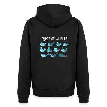 Types of Whales Whale Lovers Whales Species - Unisex Premium Bio Zip Hoodie - Schwarz - Hinten - Nico (187cm)
