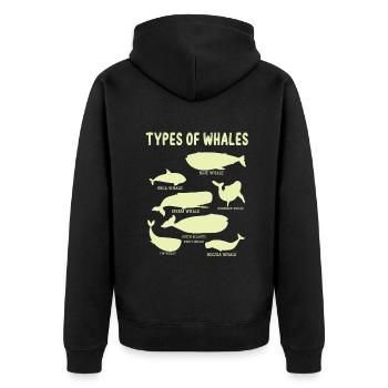 Types de baleines Whale Lovers Whales Espèces de baleines - Veste à capuche bio Premium Unisexe - noir - Dos - Nico (187cm)