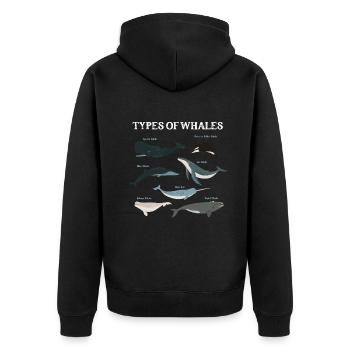 Types de baleines Whale Lovers Whales Espèces de baleines - Veste à capuche bio Premium Unisexe - noir - Dos - Nico (187cm)