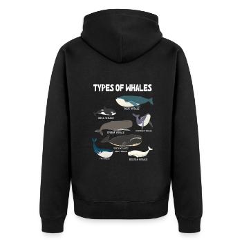 Types de baleines Whale Lovers Whales Espèces de baleines - Veste à capuche bio Premium Unisexe - noir - Dos - Nico (187cm)