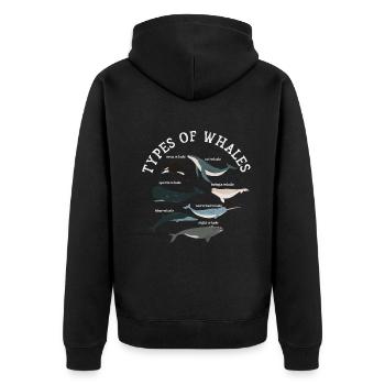 Types de baleines Whale Lovers Whales Espèces de baleines - Veste à capuche bio Premium Unisexe - noir - Dos - Nico (187cm)