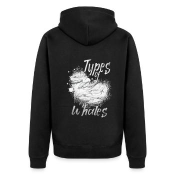 Types of Whales Whale Lovers Whales Species - Unisex Premium Organic Zip Hoodie - black - Back - Nico (187cm)