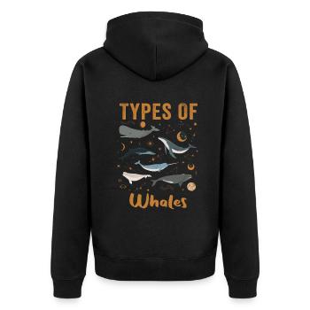 Types de baleines Whale Lovers Whales Espèces de baleines - Veste à capuche bio Premium Unisexe - noir - Dos - Nico (187cm)