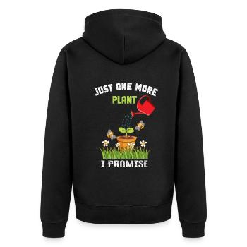 Just One More Plant I Promise Plantaholic Therapy - Unisex Premium Organic Zip Hoodie - black - Back - Nico (187cm)