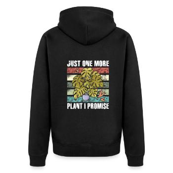 Just One More Plant I Promise Plantaholic Therapy - Unisex Premium Organic Zip Hoodie - black - Back - Nico (187cm)