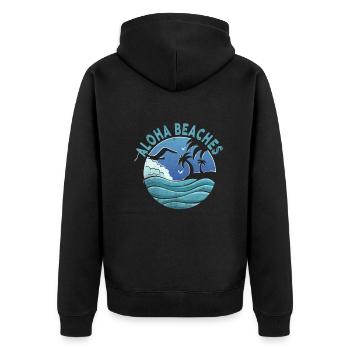 Plages d’Aloha Île tropicale d’été hawaïenne - Veste à capuche bio Premium Unisexe - noir - Dos - Nico (187cm)