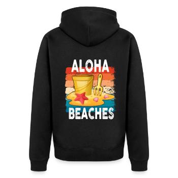 Aloha Beaches Tropical Hawaiian Summer Island - Unisex Premium Bio Zip Hoodie - Schwarz - Hinten - Nico (187cm)