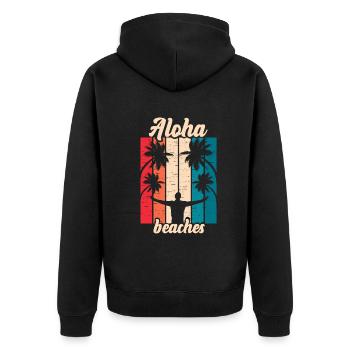 Plages d’Aloha Île tropicale d’été hawaïenne - Veste à capuche bio Premium Unisexe - noir - Dos - Nico (187cm)