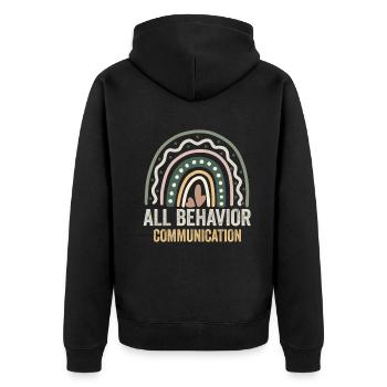Tout comportement est une forme de communication - Veste à capuche bio Premium Unisexe - noir - Dos - Nico (187cm)