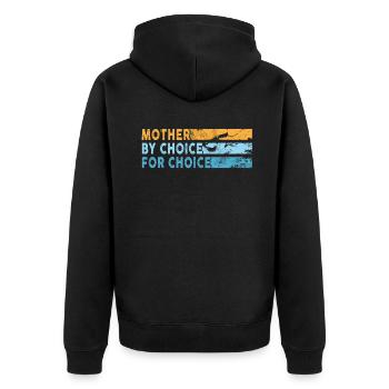 Mother By Choice For Choice Pro Choice Feminist - Unisex Premium Organic Zip Hoodie - black - Back - Nico (187cm)