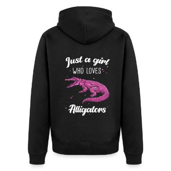 Alligator Crocodile Gator Reptiles Animal Alligator - Unisex Premium Organic Zip Hoodie - black - Back - Nico (187cm)