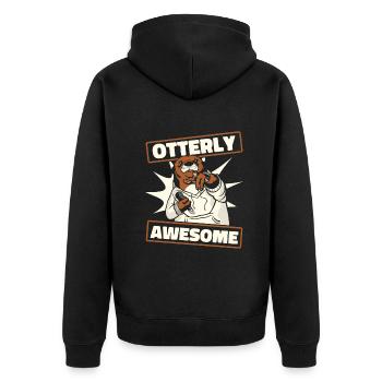 Otter Sea Otter - Unisex Premium Organic Zip Hoodie - black - Back - Nico (187cm)