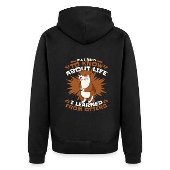 Otter Sea Otter - Unisex Premium Organic Zip Hoodie - black - Back - Nico (187cm)
