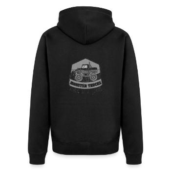 Fun Monster Trucks sind mein Jam Monster Truck Liebhaber - Unisex Premium Bio Zip Hoodie - Schwarz - Hinten - Nico (187cm)