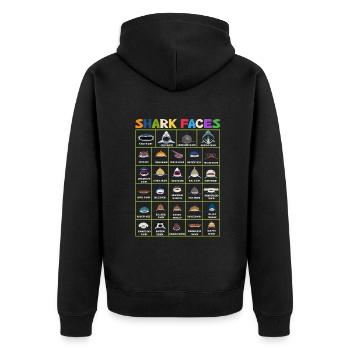 Types Of Shark Faces. Shark Face Identification - Unisex Premium Organic Zip Hoodie - black - Back - Nico (187cm)