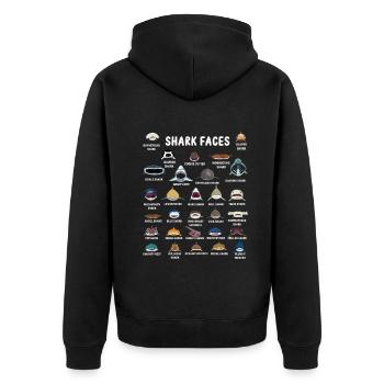 Types Of Shark Faces. Shark Face Identification - Unisex Premium Organic Zip Hoodie - black - Back - Nico (187cm)