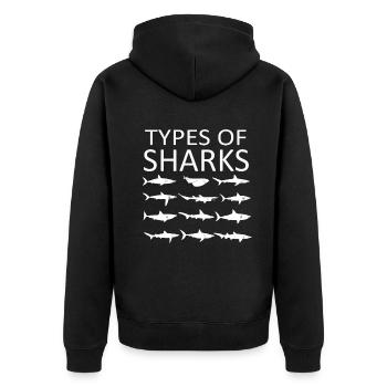 Types of Sharks - Unisex Premium Organic Zip Hoodie - black - Back - Nico (187cm)