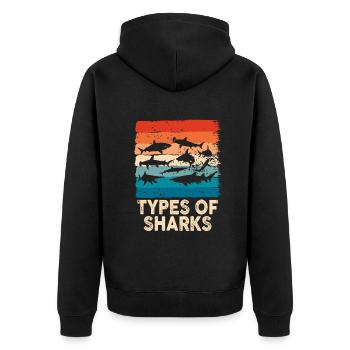 Types of Sharks - Unisex Premium Organic Zip Hoodie - black - Back - Nico (187cm)
