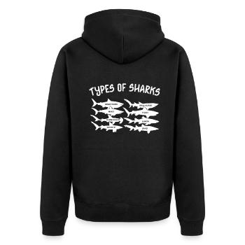 Types of Sharks - Unisex Premium Organic Zip Hoodie - black - Back - Nico (187cm)