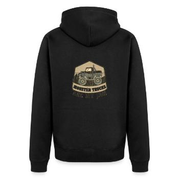 Cadeaux de camionneur Les camions monstres sont mon monstre de confiture - Veste à capuche bio Premium Unisexe - noir - Dos - Nico (187cm)