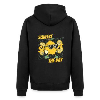 Lemon juice sodas - Unisex Premium Organic Zip Hoodie - black - Back - Nico (187cm)