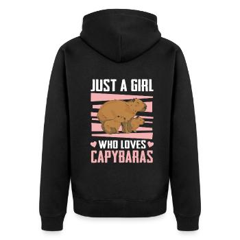 Capybara Rongeur Animal - Veste à capuche bio Premium Unisexe - noir - Dos - Nico (187cm)