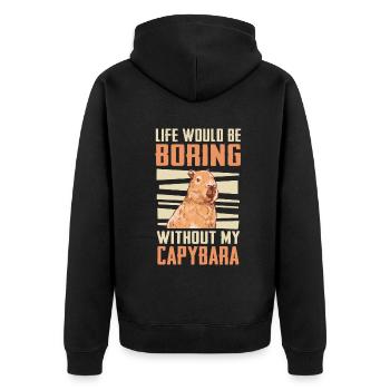 Capybara Rongeur Animal - Veste à capuche bio Premium Unisexe - noir - Dos - Nico (187cm)