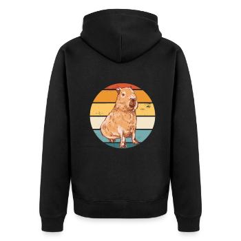 Capybara Rongeur Animal - Veste à capuche bio Premium Unisexe - noir - Dos - Nico (187cm)