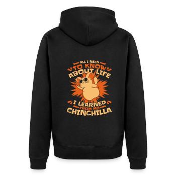 Chinchilla Chinchillas Maus - Unisex Premium Bio Zip Hoodie - Schwarz - Hinten - Nico (187cm)