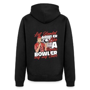 Bowling Bowler Pin Ball Bowling Ball - Unisex Premium Bio Zip Hoodie - Schwarz - Hinten - Nico (187cm)
