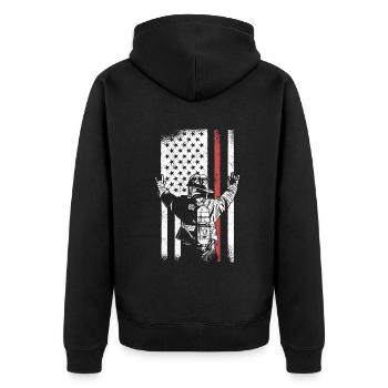 Pompier - Veste à capuche bio Premium Unisexe - noir - Dos - Nico (187cm)