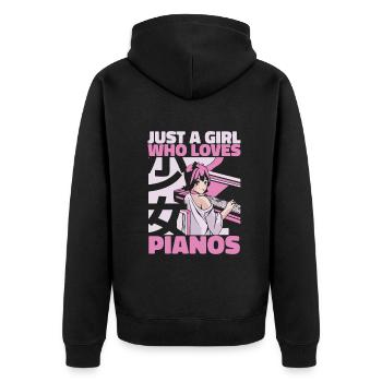Piano Klavier Instrument de piano - Veste à capuche bio Premium Unisexe - noir - Dos - Nico (187cm)