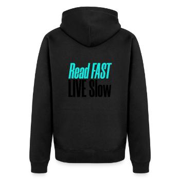 Cadeau lecteur Lire Fast Live Slow Book Lover Cadeaux - Veste à capuche bio Premium Unisexe - noir - Dos - Nico (187cm)