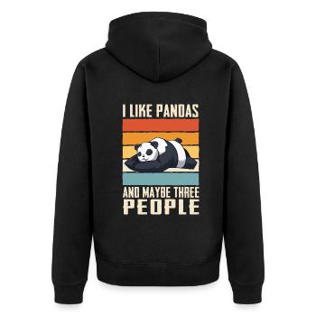 Panda Bear Panda Animal Pandas - Veste à capuche bio Premium Unisexe - noir - Dos - Nico (187cm)