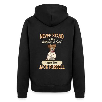 Jack Russell Terrier Dog Owner - Unisex Premium Organic Zip Hoodie - black - Back - Nico (187cm)