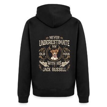 Jack Russell Terrier Dog Dog Owner - Unisex Premium Organic Zip Hoodie - black - Back - Nico (187cm)