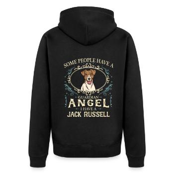 Jack Russell Terrier Dog Owner - Unisex Premium Organic Zip Hoodie - black - Back - Nico (187cm)