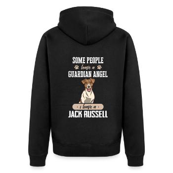 Jack Russell Terrier Dog Owner - Unisex Premium Organic Zip Hoodie - black - Back - Nico (187cm)