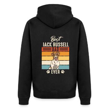 Jack Russell Terrier Dog Dog Owner - Unisex Premium Organic Zip Hoodie - black - Back - Nico (187cm)